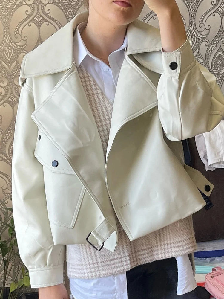 Blouson de motard en similicuir femmes