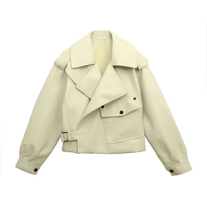 Veste en similicuir souple pour femmes