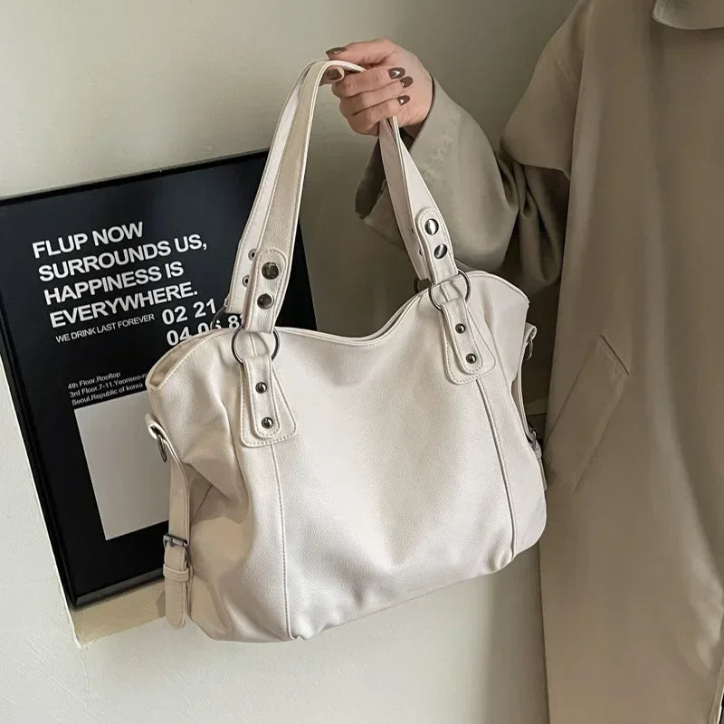 Sac à main de grande capacité en cuir souple pour femmes