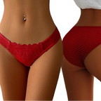Culotte transparent en dentelle ajourée pour femmes