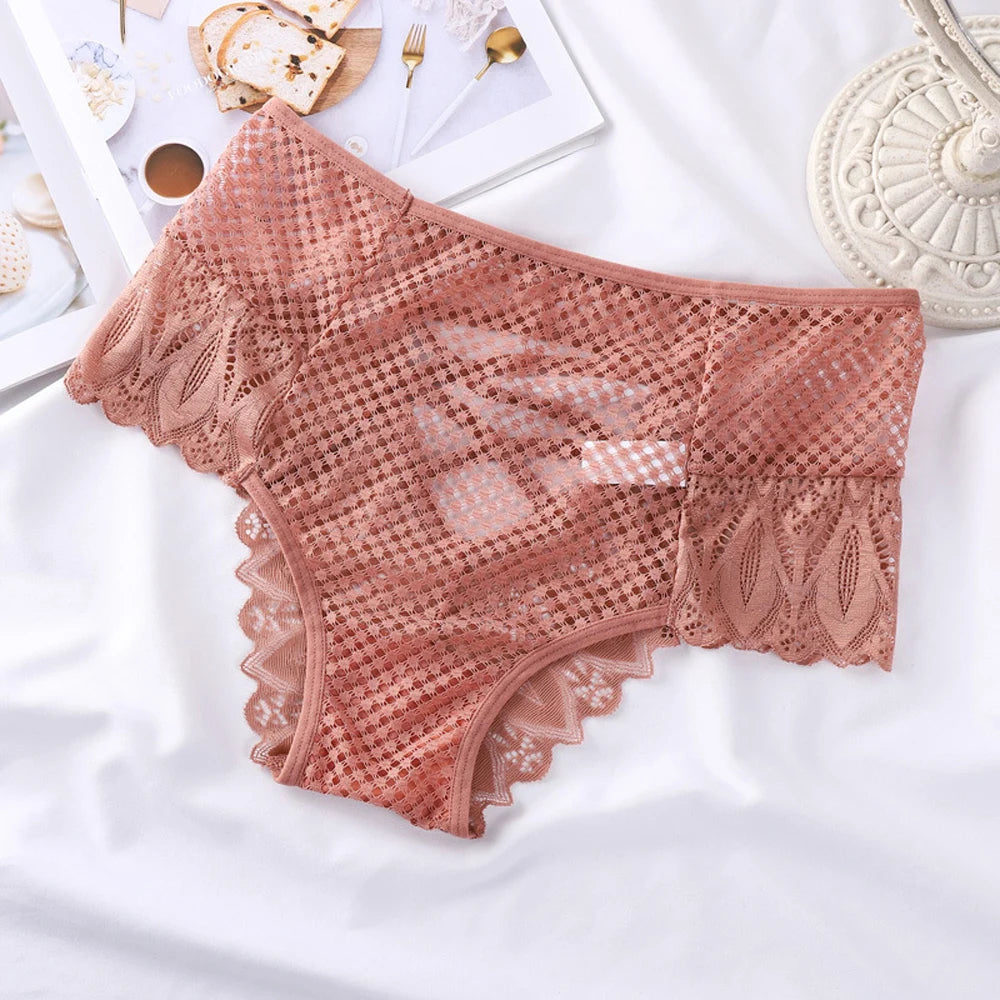 Culotte Taille Haute Femme – Résille et Bord Festonné