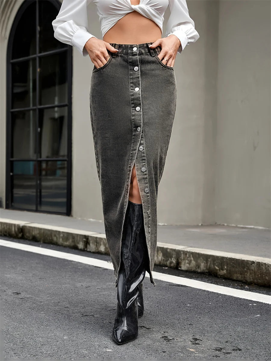 Jupes longues en jean pour femmes