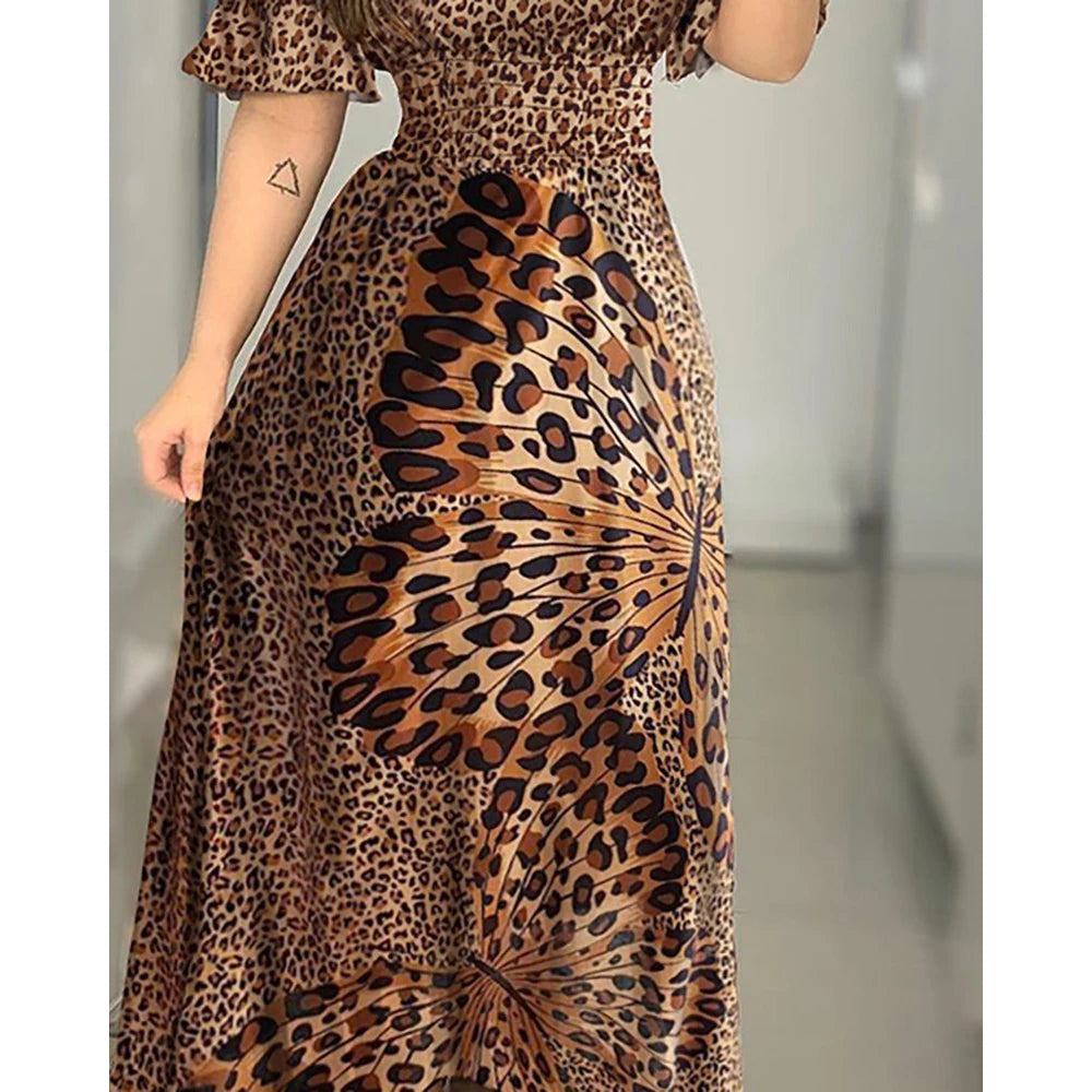Robe longue à volants pour femmes