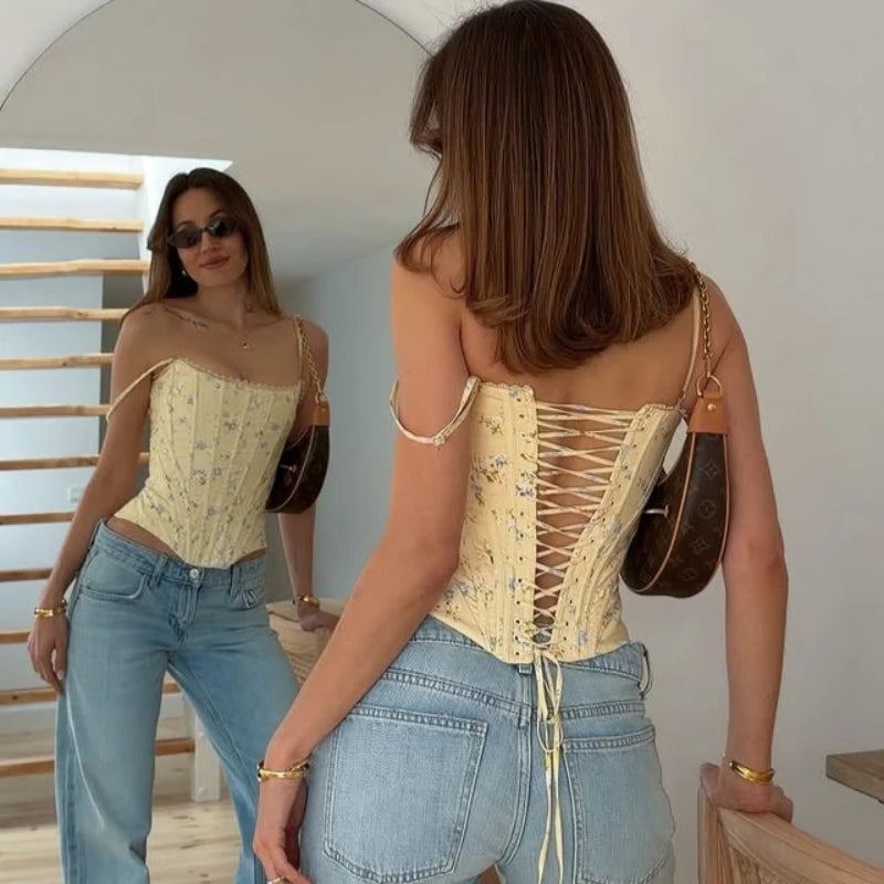 Débardeur sexy à imprimé floral pour femmes