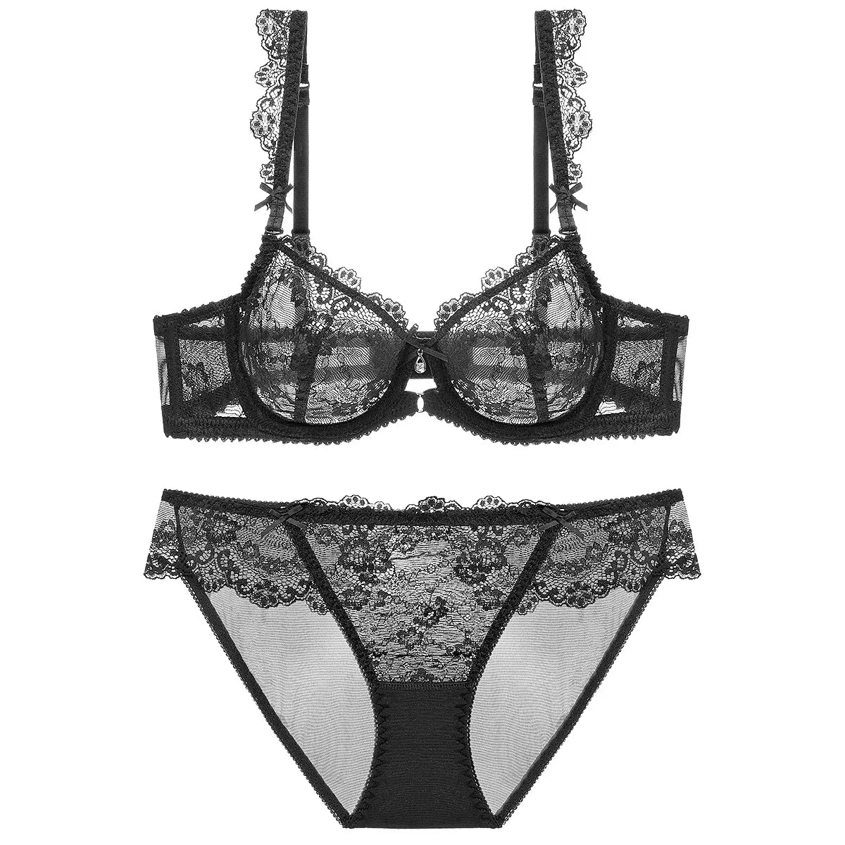 Ensemble de soutien-gorge Push-Up en dentelle et culotte pour femmes