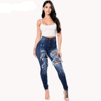 Jean déchiré en denim pour femmes