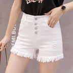 Short en jean taille haute pour femmes
