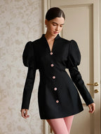 Robe courte à manches bouffantes pour femmes
