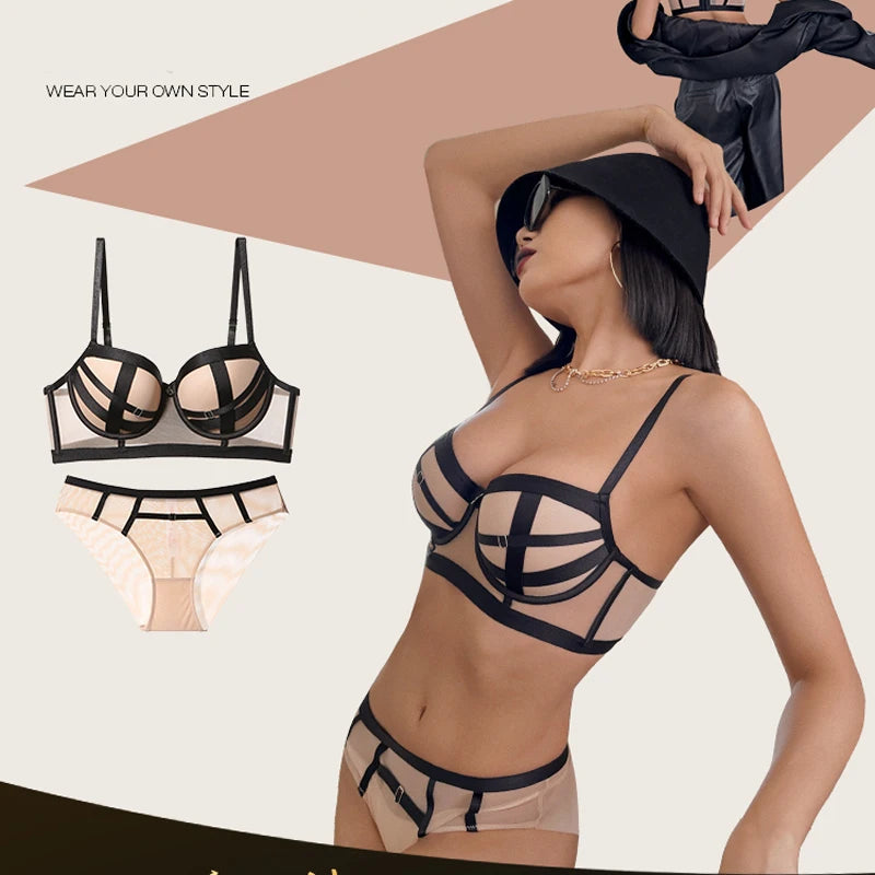 Ensemble culotte et soutien-gorge push-up bandage sexy pour femmes