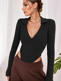 Body col en V moulant pour femmes