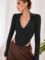 Body col en V moulant pour femmes