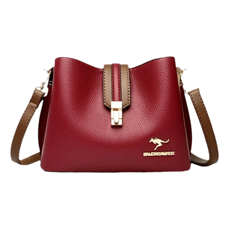 Sac seau en cuir souple pour femmes