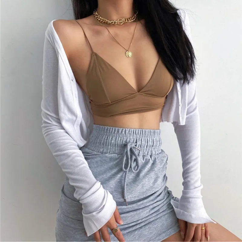 Soutien-gorge effet push-up en coton sans couture pour femmes