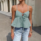 Camisole à bretelles spaghetti rayée pour femmes