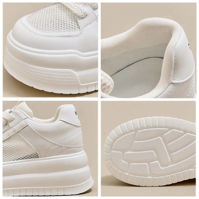 Baskets en cuir respirant pour femmes