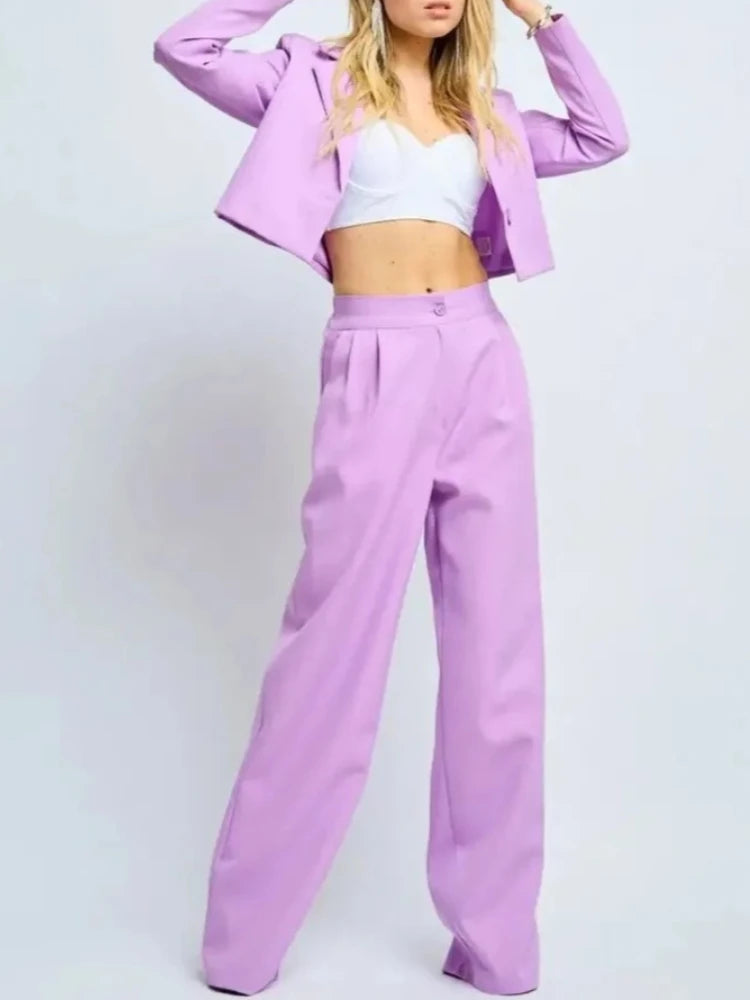 Ensemble deux pièces tailleur et pantalon pour femmes