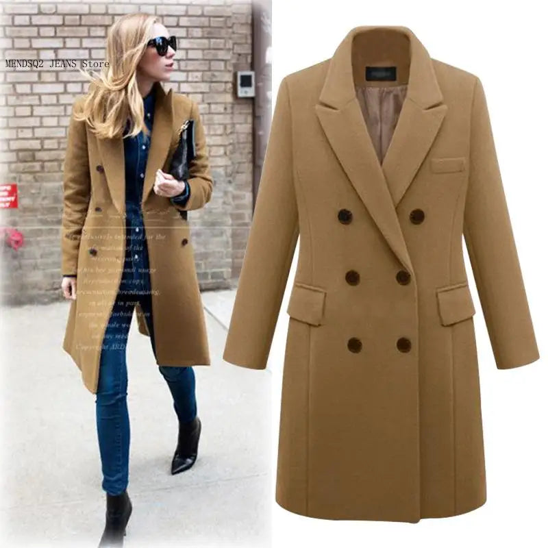 Manteau mi-long en laine pour femmes