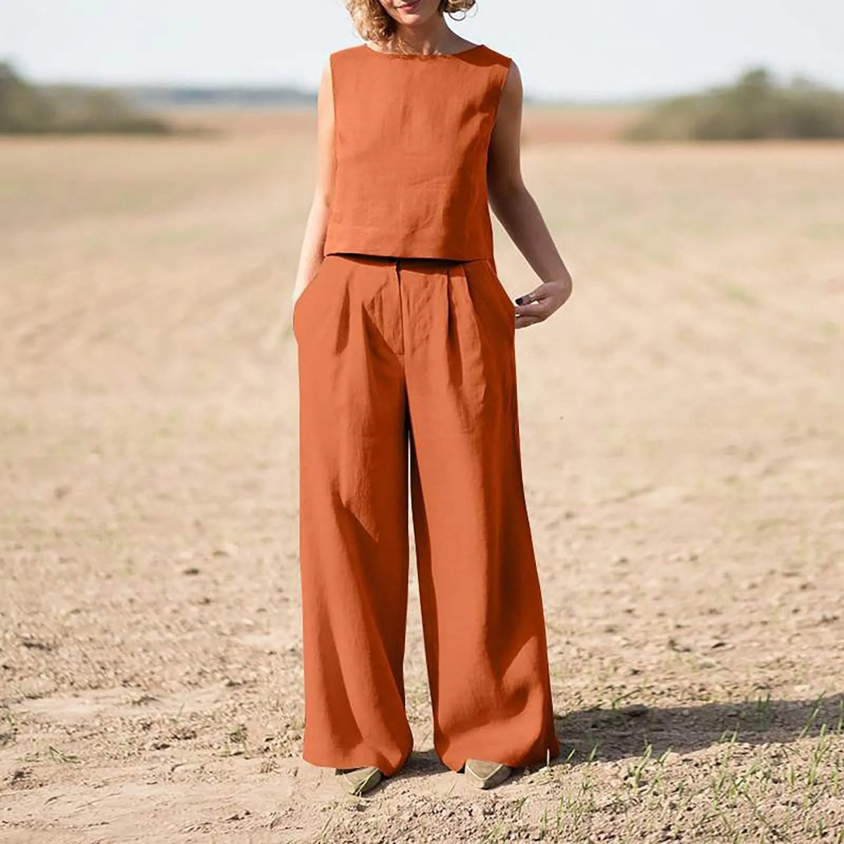 Ensemble Femme 2 Pièces – Coton et Lin