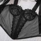 Corset en dentelle brodée de fleurs pour femmes