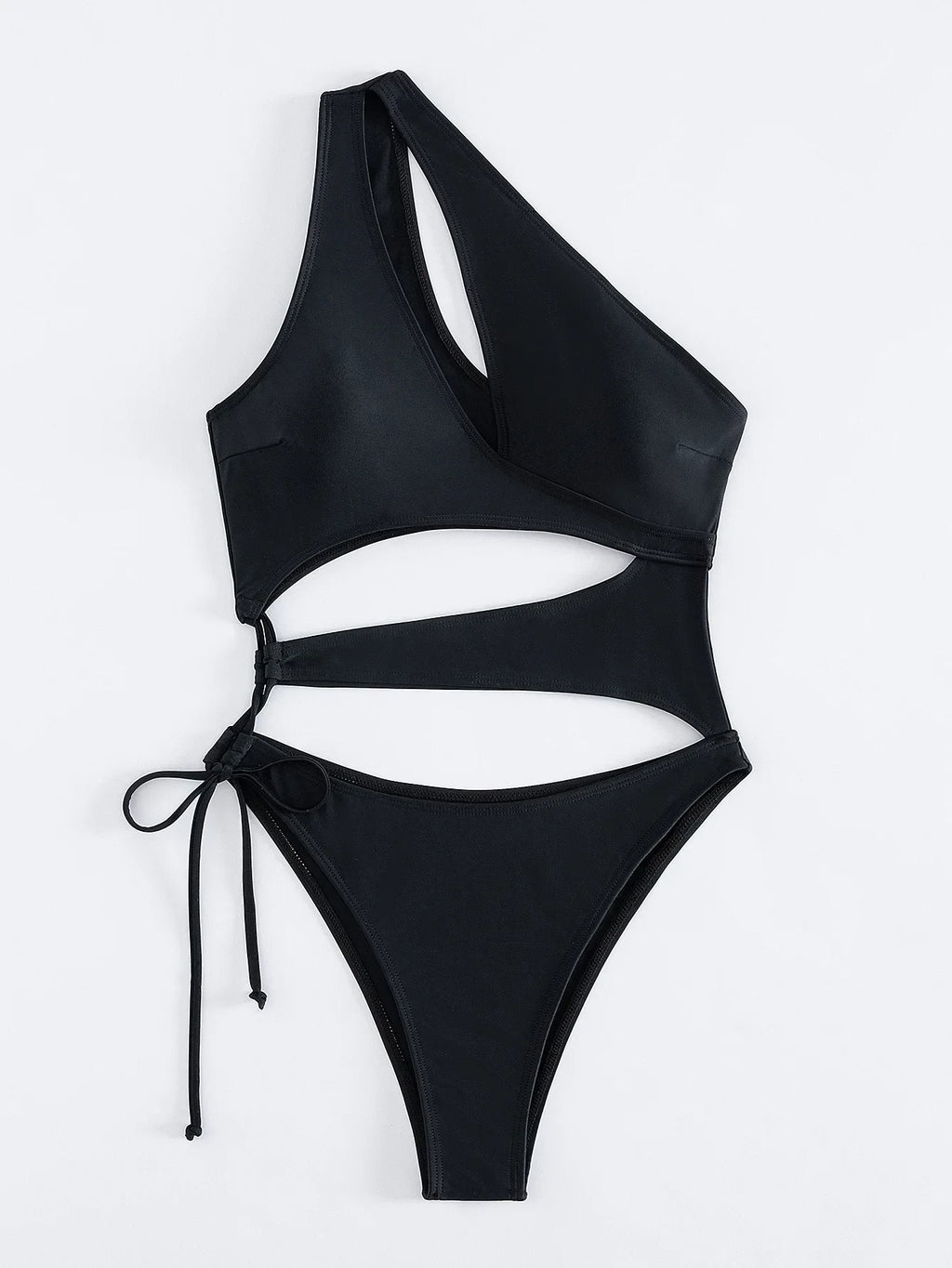 Maillot de bain une pièce évider une épaule cordon dos nu pour femmes