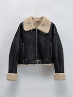 Veste en fausse fourrure d'agneau pour femmes