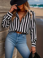 Chemise à manches longues rayé pour femmes