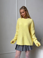 Pull basique tricoté col rond pour femmes