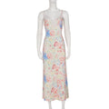 Robe longue d'été en dentelle à imprimé floral pour femmes