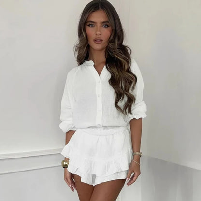 Ensemble Blanc Femme 2 Pièces – Look Chic