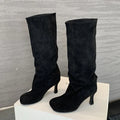 Bottes hautes à bout rond pour femmes