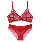 Ensemble de soutien-gorge en dentelle et culotte assortie pour femmes,