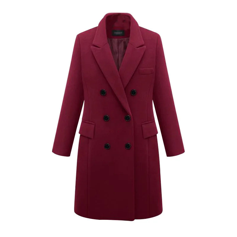 Manteau mi-long en laine pour femmes
