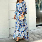 Ensemble robe longue imprimée et bustier à manches longues et taille haute pour femmes