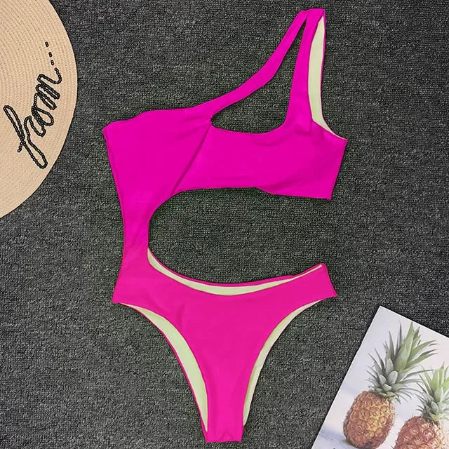 Maillot de bain deux pièces asymétrique pour femmes