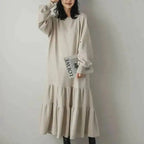 Robe pull ample mi-longue japonaise pour femmes