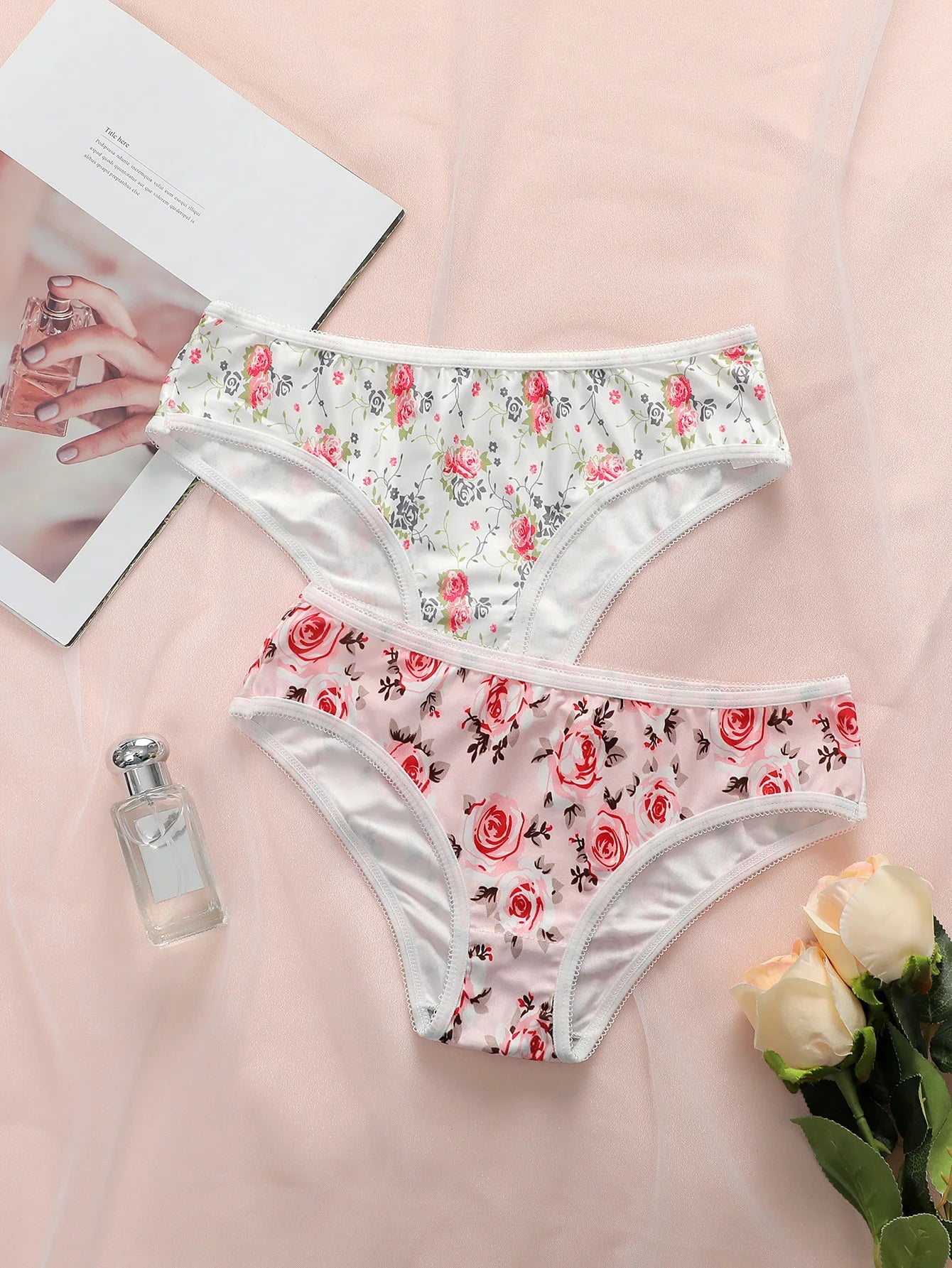 Culotte floraux brodés sexy pour femmes