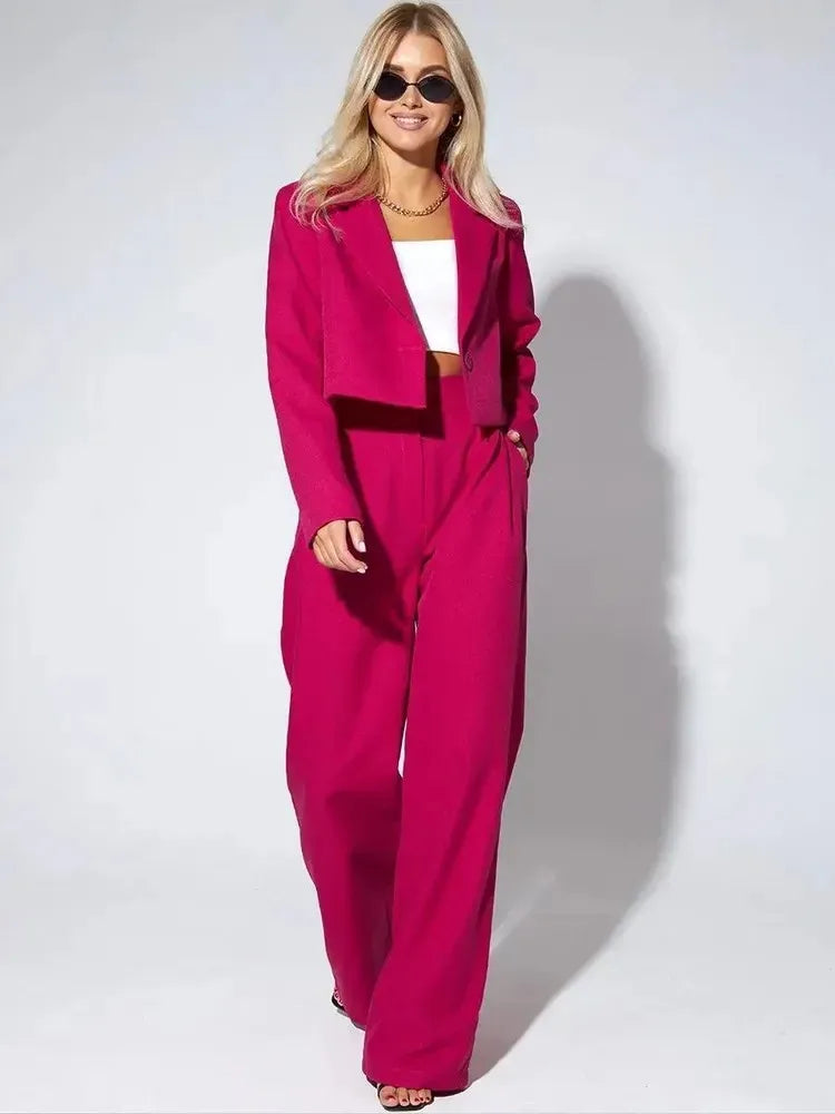 Ensemble deux pièces tailleur et pantalon pour femmes