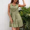 Mini robe sans manches et dentelle pour femmes