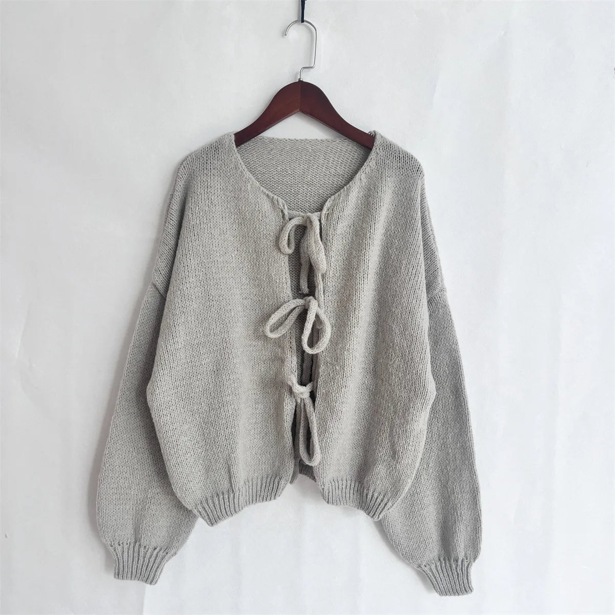 Cardigan avec nœud papillon sur le devant pour femmes