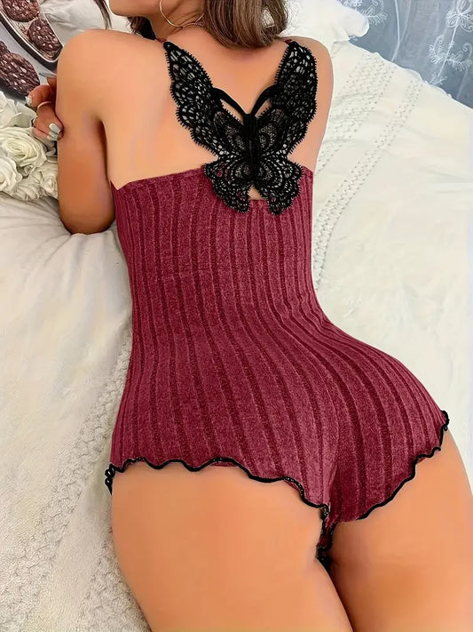 Body de Nuit Femme – Dentelle et Nœud au Dos