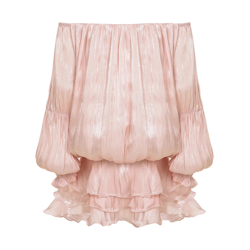 Robe Romantique Femme – Volants et Épaules Dénudées