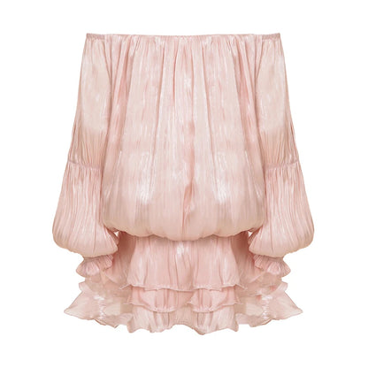 Robe Romantique Femme – Volants et Épaules Dénudées