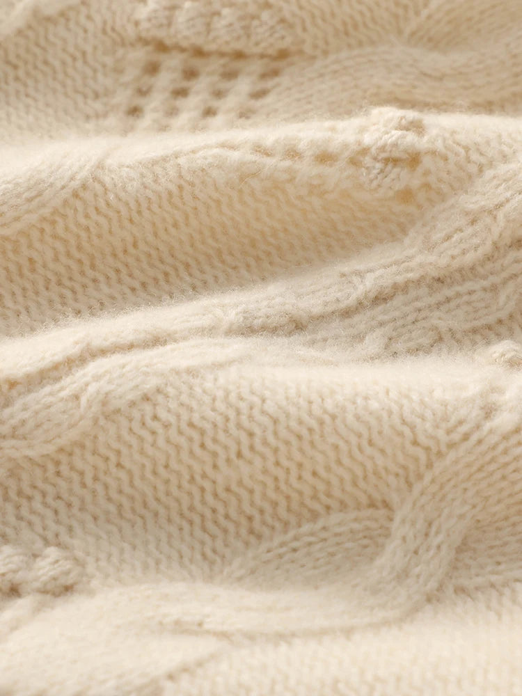 Pull cardigan en cachemire de style vintage creux pour femmes
