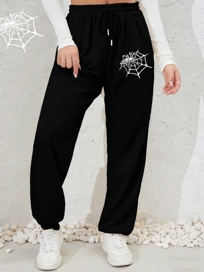 Pantalon de Jogging Femme – Imprimé Araignées et Toiles