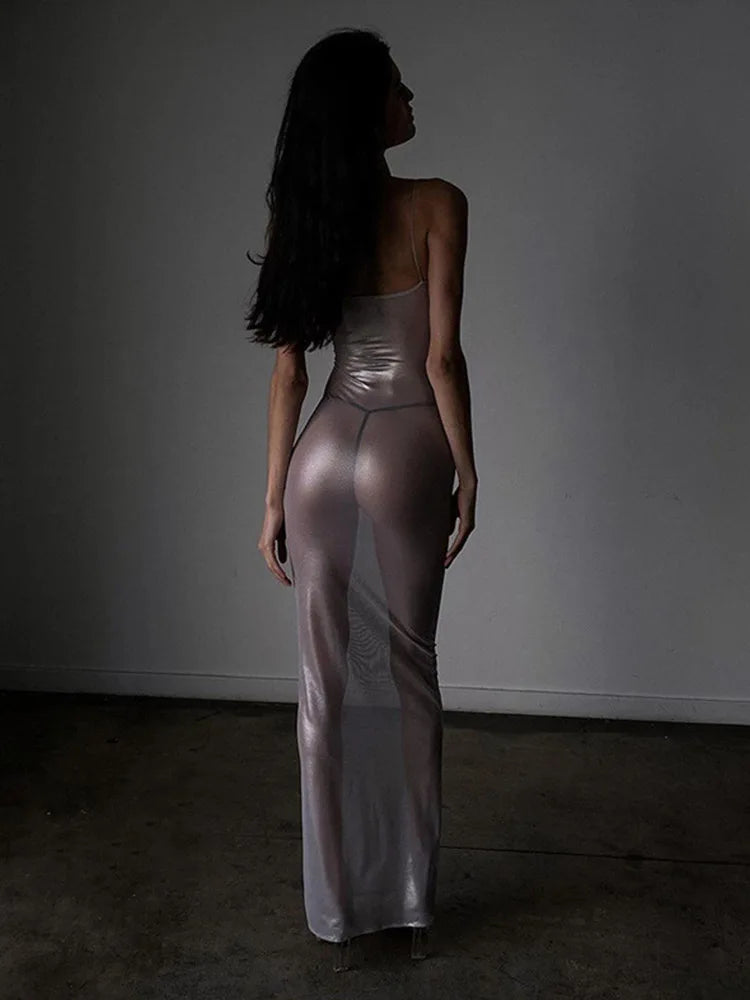 Robe maxi transparente pour femmes