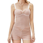 Pyjama 2 pièces imprimé crâne Kawaii vintage pour femmes