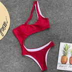 Maillot de bain deux pièces asymétrique pour femmes