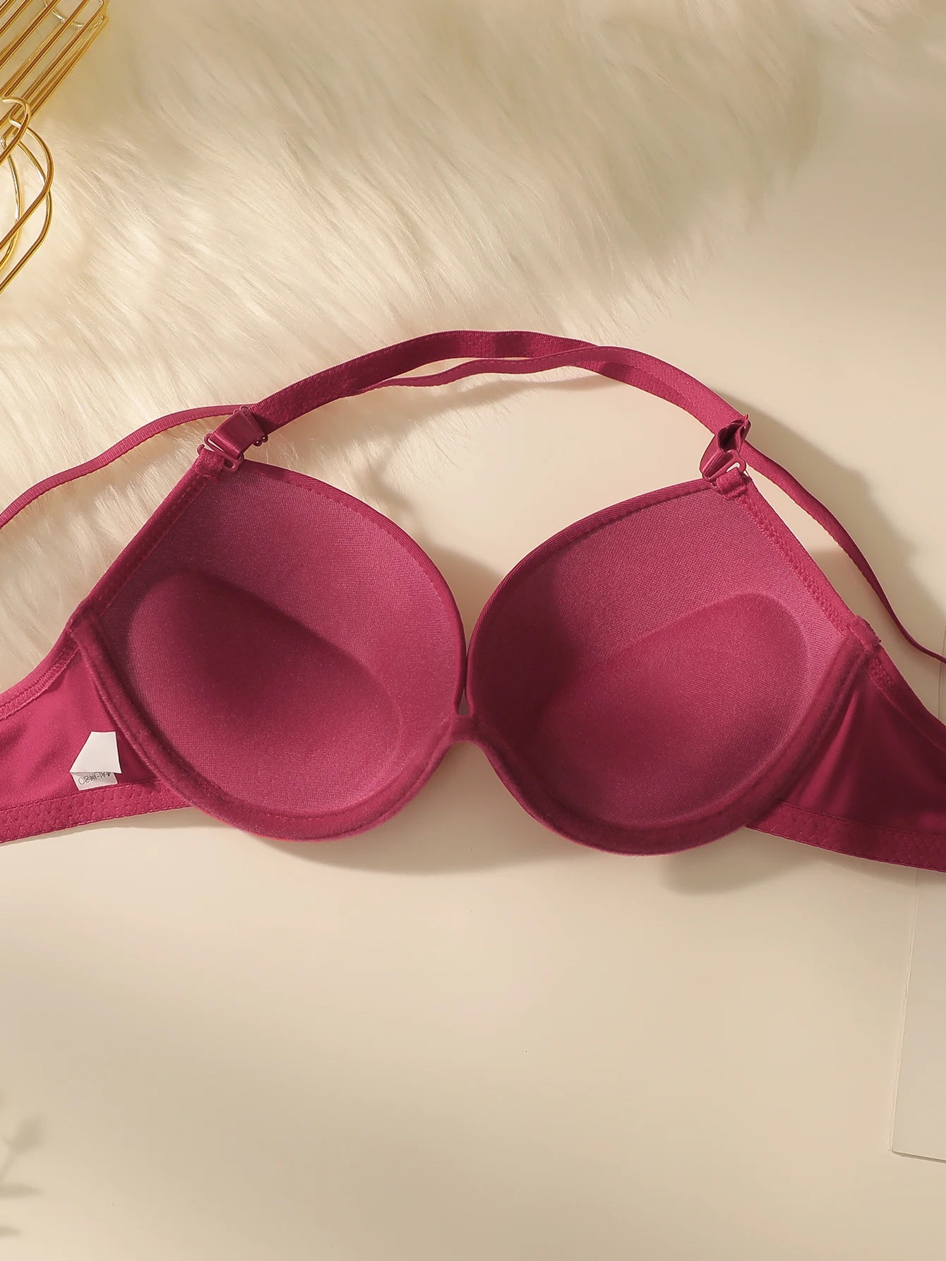 Ensemble soutien-gorge push-up et culotte rouge avec armatures rembourrées pour femmes