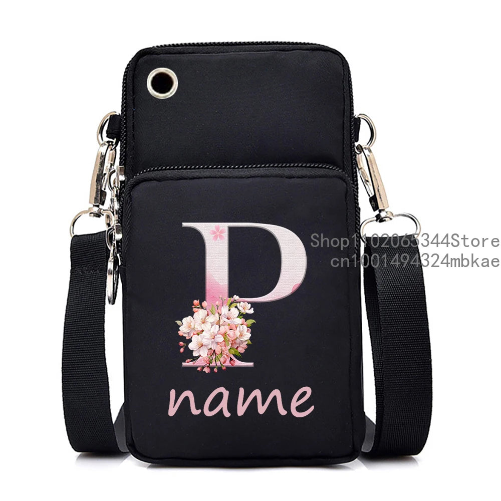 Sac à bandoulière pour téléphone portable floral pour femmes