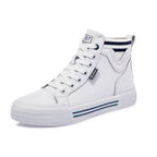 Basket montantes polyvalentes en cuir véritable pour femmes